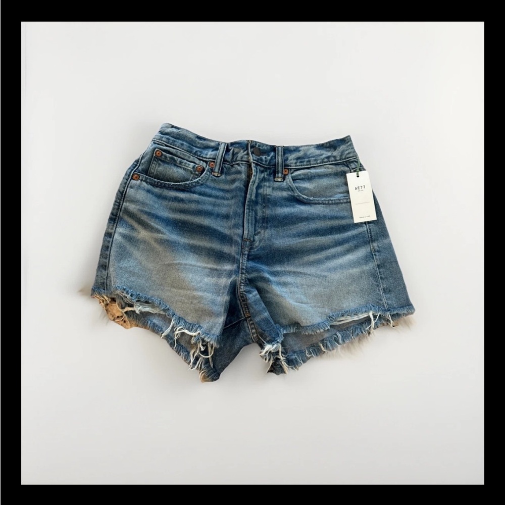 AE77 Premium Denim Women's Cut-Off High Rise Shorts Sz 27 NWT $148
